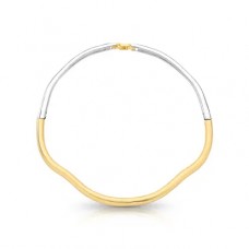 COLAR DE ARO ORGANICO DOURADO E PRATA CURVY DUO SLIM COLAR DE ARO ORGANICO DOURADO E PRATA CURVY DUO SLIM