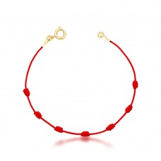 Pulseira Vermelha 7 Nós Sob Medida Banho de Ouro 18k. Pulseira Vermelha 7 Nós Sob Medida Banho de Ouro 18k.