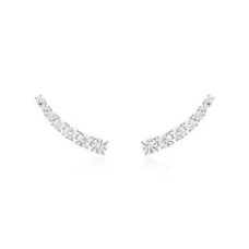 EAR CUFF SETE PONTOS DE LUZ DECRESCENTES 4MM RÓDIO PRATA 925 MOISSANITE EAR CUFF SETE PONTOS DE LUZ DECRESCENTES 4MM RÓDIO PRATA 925 MOISSANITE