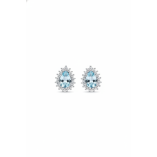 Brincos gota água marinha  Prata 925