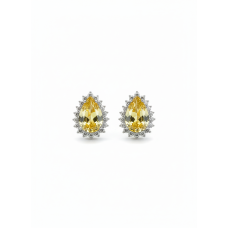 Brincos Gota yellow Fancy Prata 925 