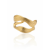 Bracelete dourado escultural wave sculpted